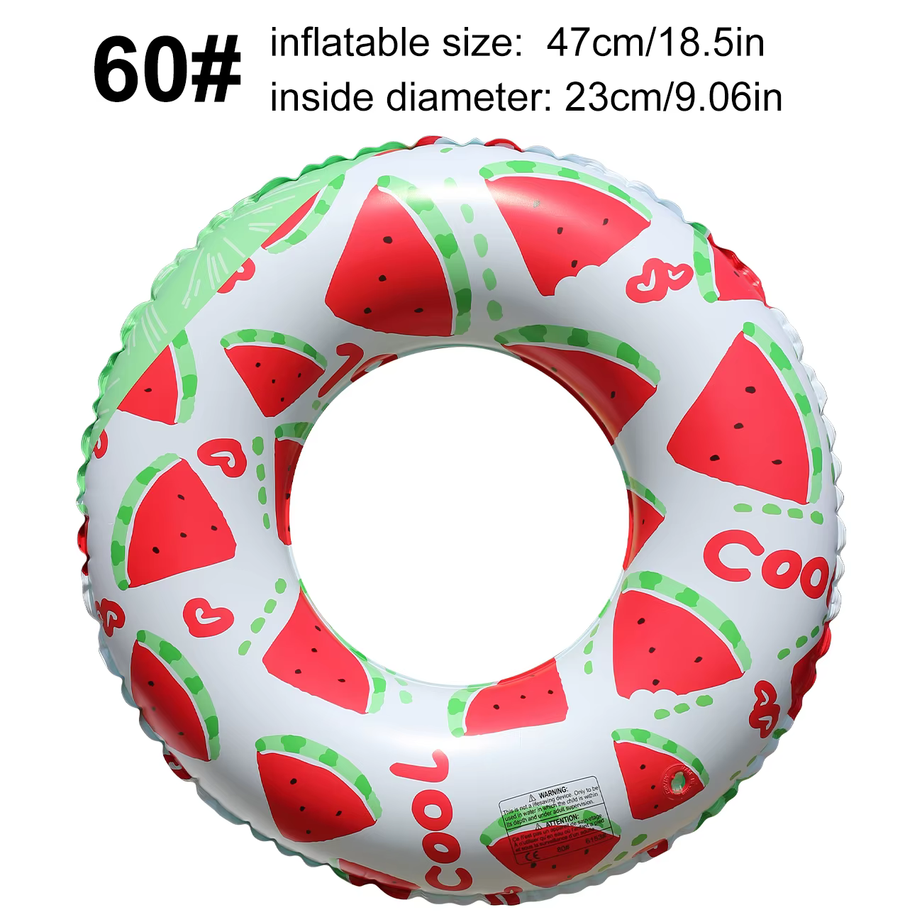 1PC Bouée de natation gonflable en PVC à imprimé citron pour l'été, idéale pour la plage, les fêtes