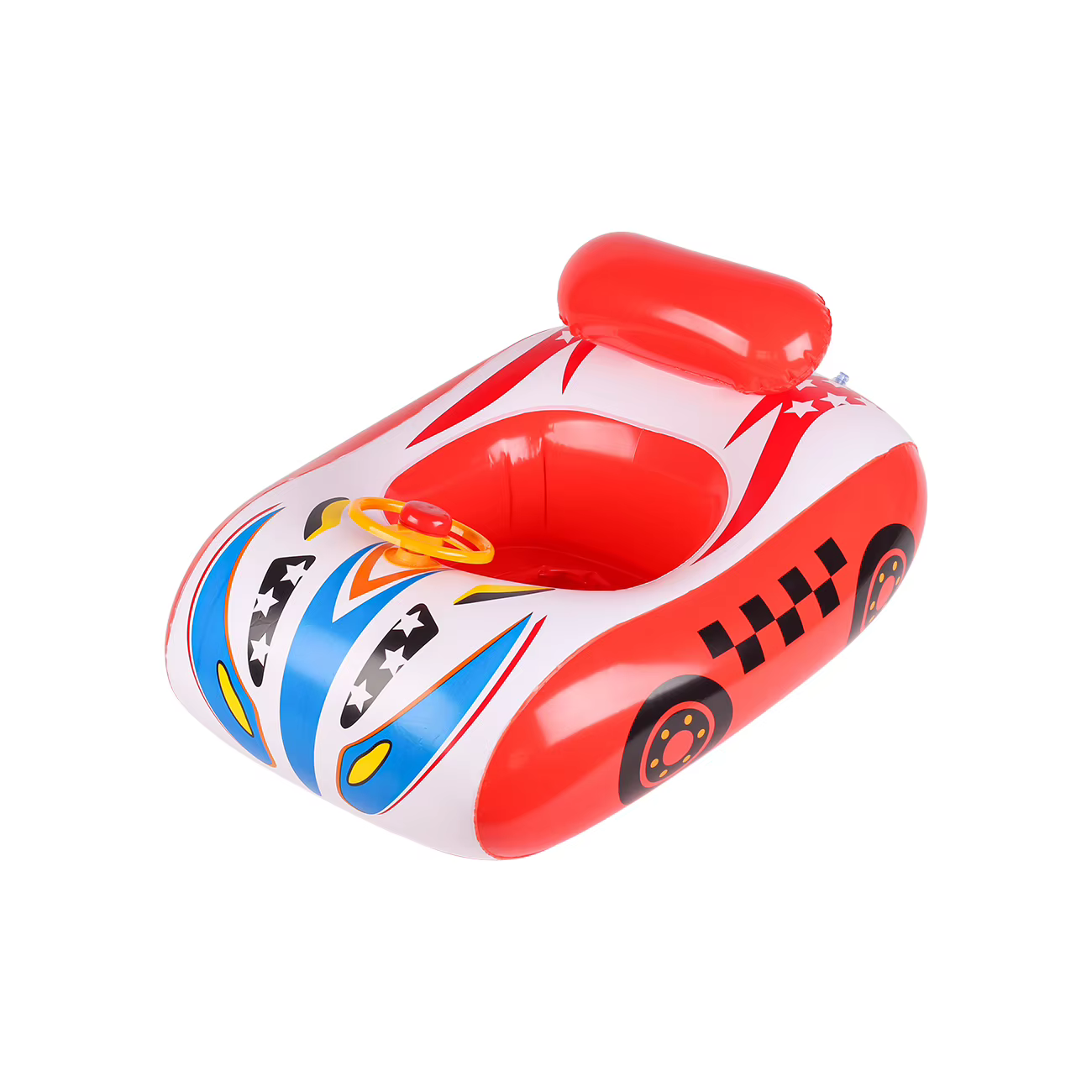 1PC Flotteur gonflable pour piscine en forme de voiture avec volant et dossier, en PVC, pour plage,