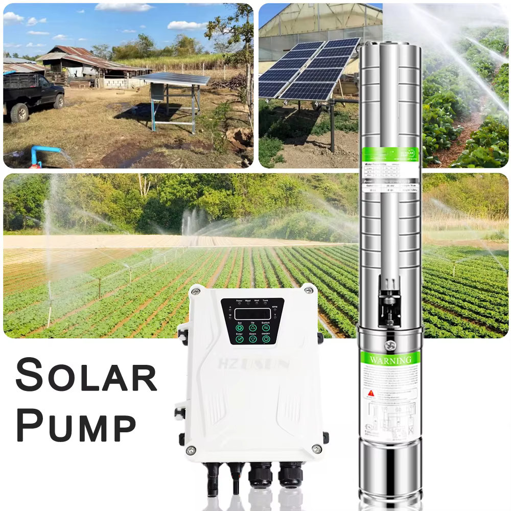 Pompe de puits Submersible à énergie solaire, 4 pouces, 2 HP, DC, 80M, pour l'agriculture, panneau s