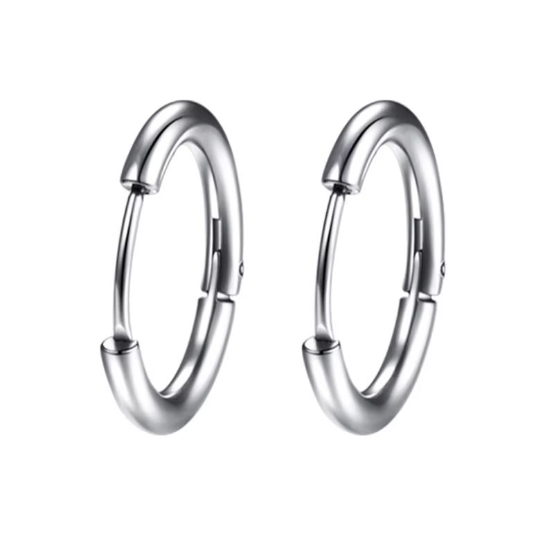 1 Paire de Boucles d'Oreilles Simples et Fines en Acier Inoxydable pour Femme/Homme, Petits Cercles