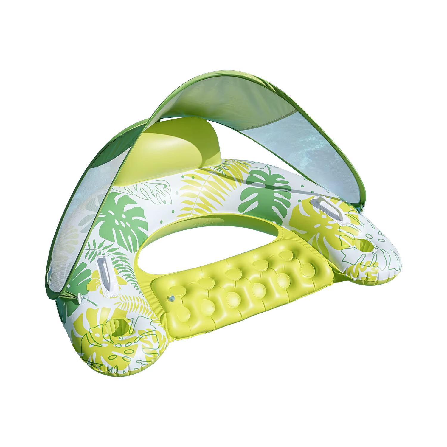 Fauteuil flottant gonflable pour piscine avec auvent pare-soleil, chaise inclinable flottante en for