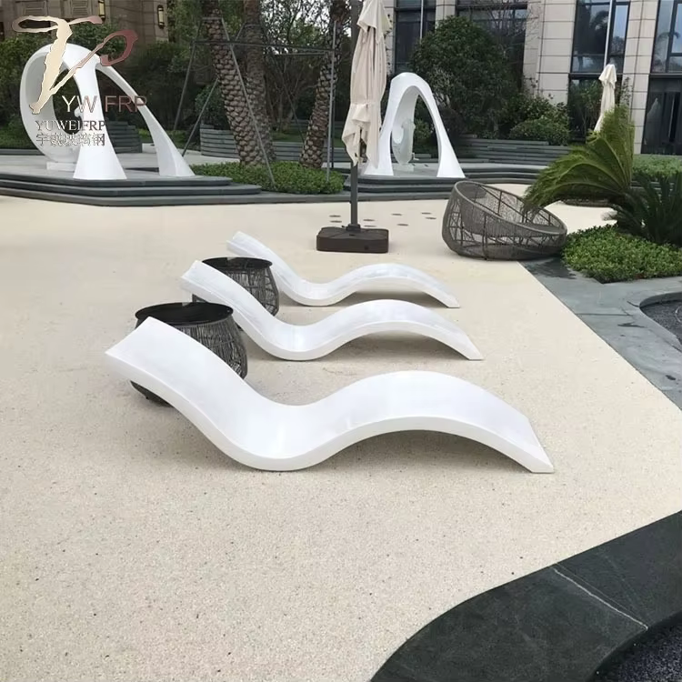 FRP fibre de verre espagne Design chaise longue piscine chaise blanche dans l'eau rebord lit chaise