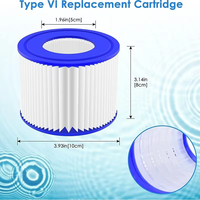 Filtre de rechange pour piscine Bestway Flowclear, cartouche filtrante, taille VI SI, Lay-Z-Spa, Mia