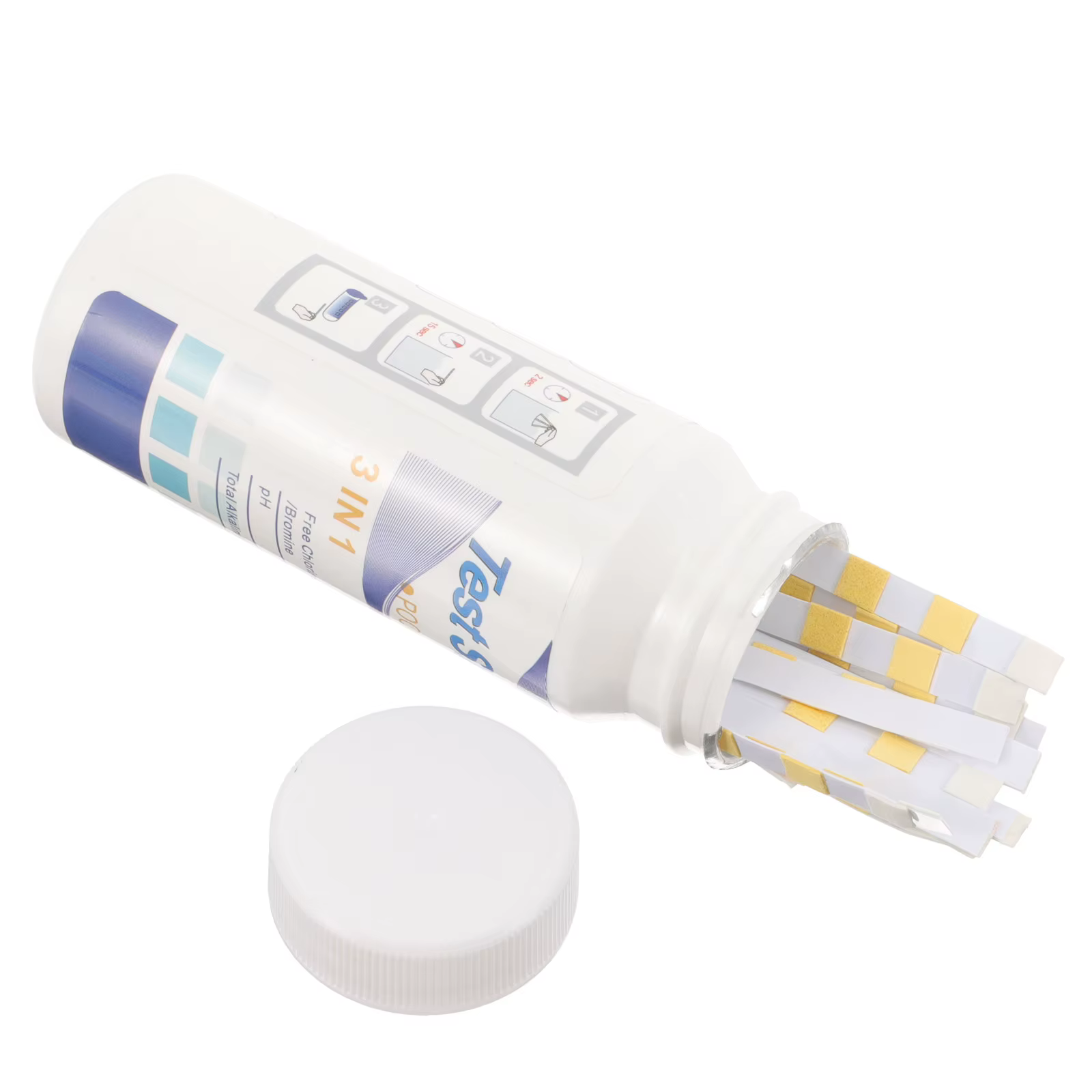 50 Bandelettes de Test Multifonctionnelles pour la Qualité de l'Eau, Kit de Test de pH et d'Alcalini