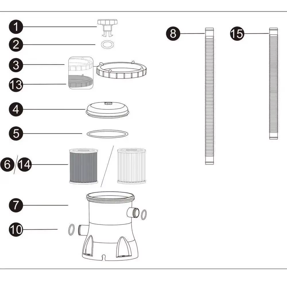 Joint torique de haute qualité pour Bestway 530/800/1000/1500 Gal, filtres à sable, joint du couverc