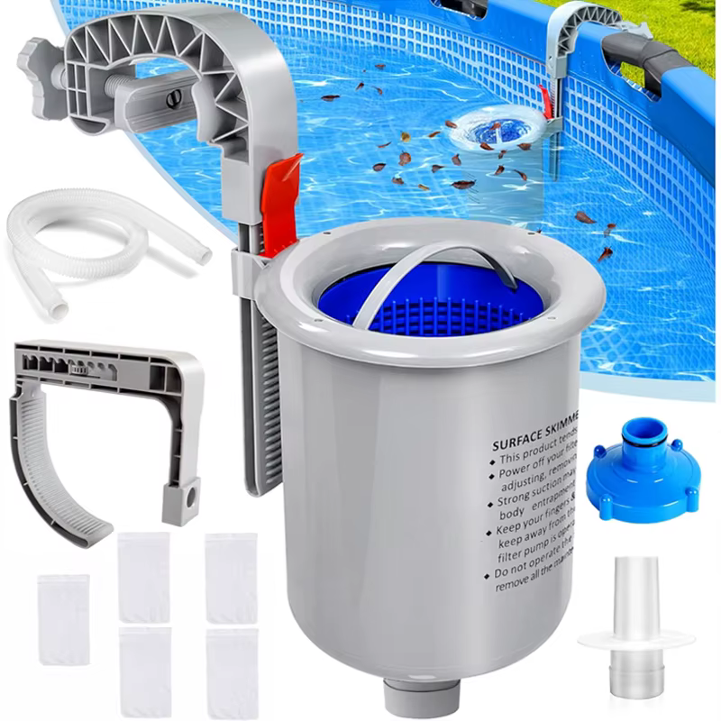 Écumoire pour piscine hors sol avec 10 chaussettes d'écumoire, panier d'écumoire flottant compatible