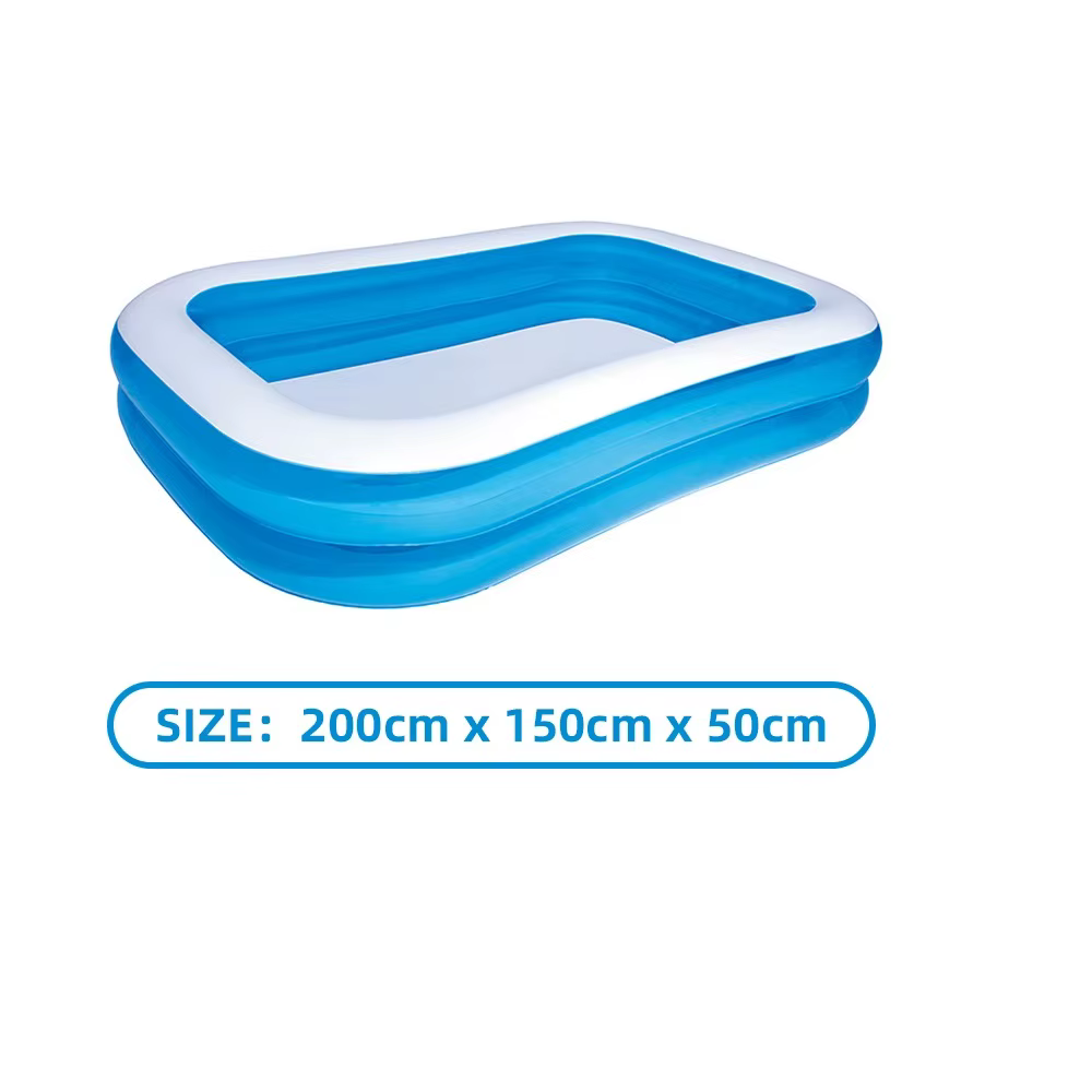 Grande piscine gonflable d'été pour enfants, jouet d'extérieur rectangulaire en PVC, pour la famille