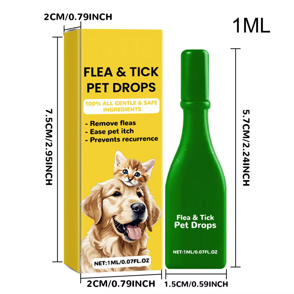 Gouttes anti-puces pour chiens et chats 1 ml – Élimine les puces, soulage les démangeaisons cutanées