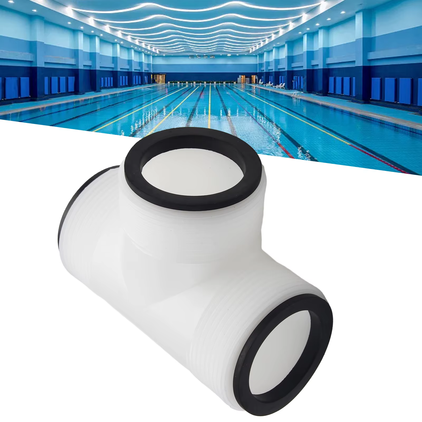 Connecteur de tuyau en T pour systèmes de pompes de piscine hors sol Intex, doté de deux ports filet