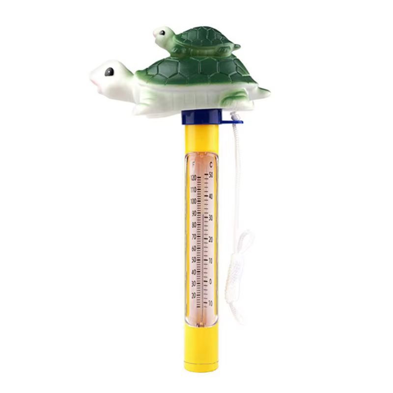 Thermomètre de piscine flottant en forme de tortue verte pour piscine, bain extérieur/intérieur et é