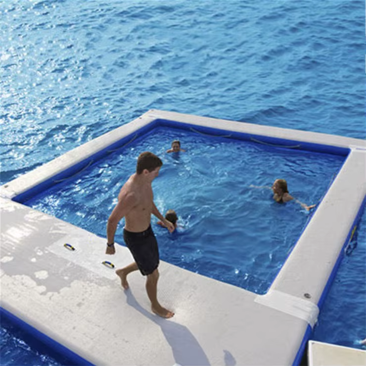 Piscine gonflable flottante ronde avec couverture