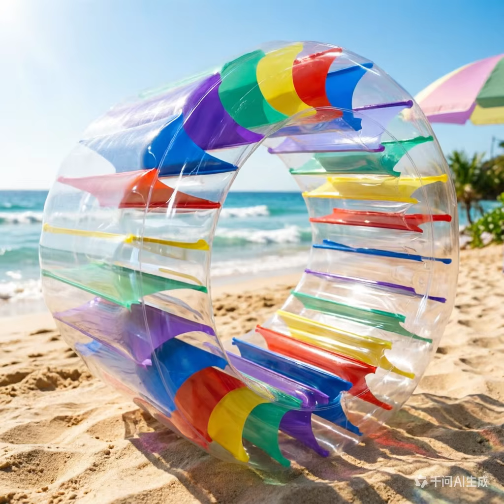 Rouleau aquatique gonflable pour enfants et adultes, boule Zorb arc-en-ciel en PVC pour piscine et p