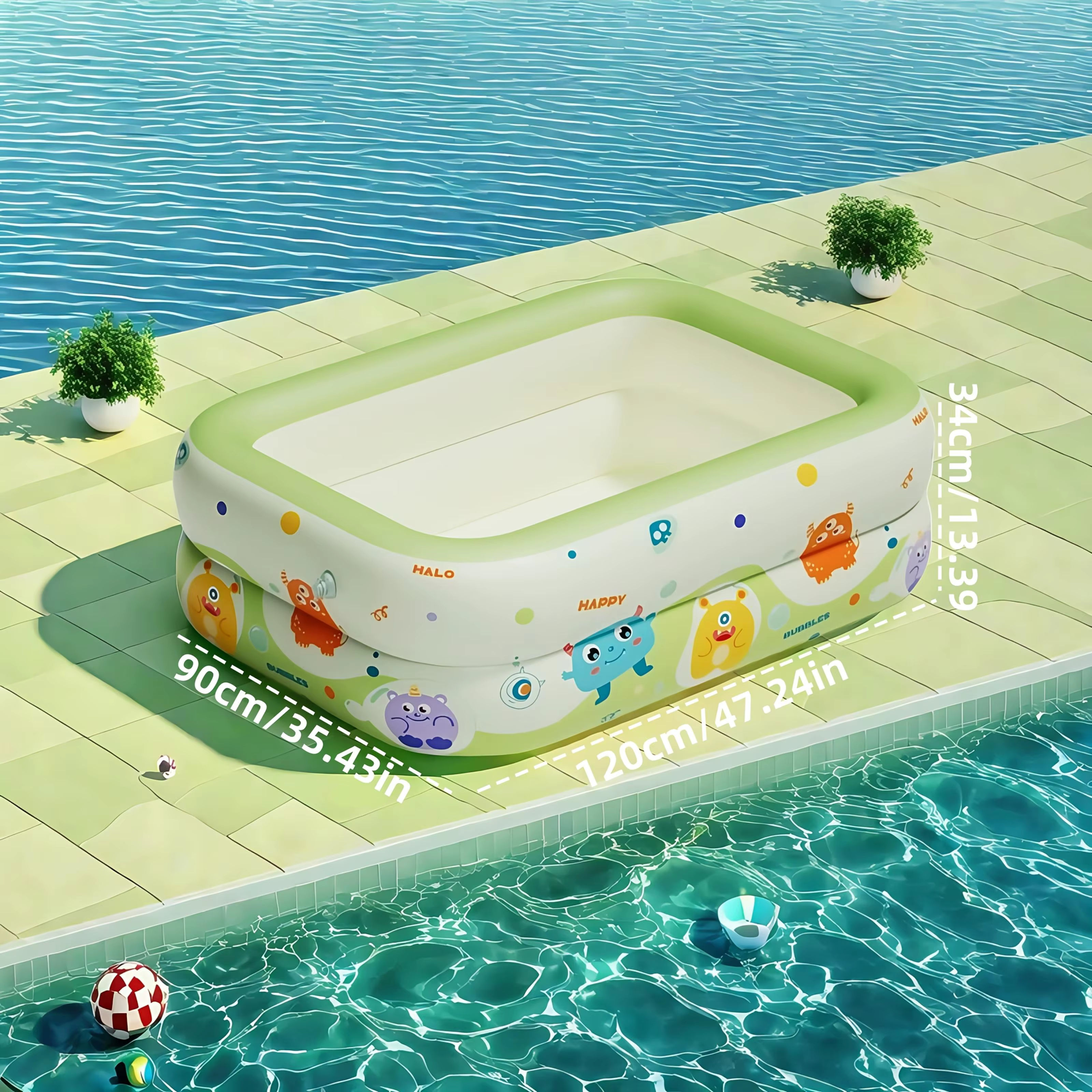 Piscine gonflable d'intérieur et d'extérieur pour adultes, grande piscine en PVC épais, idéale pour
