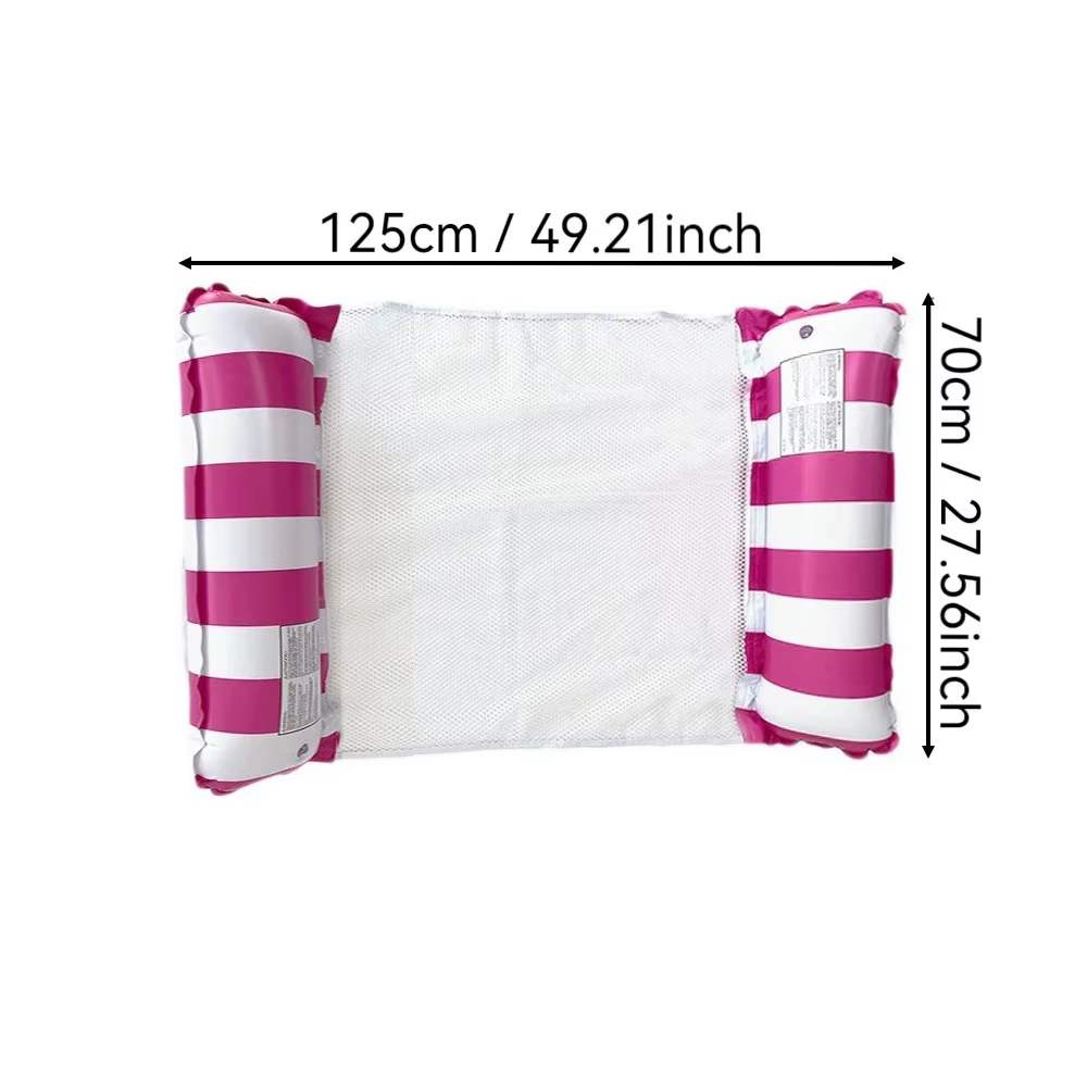 Matelas Gonflable Flottant Pliable pour Piscine, Hamac Aquatique, Tapis Gonflable en PVC à Rayures p
