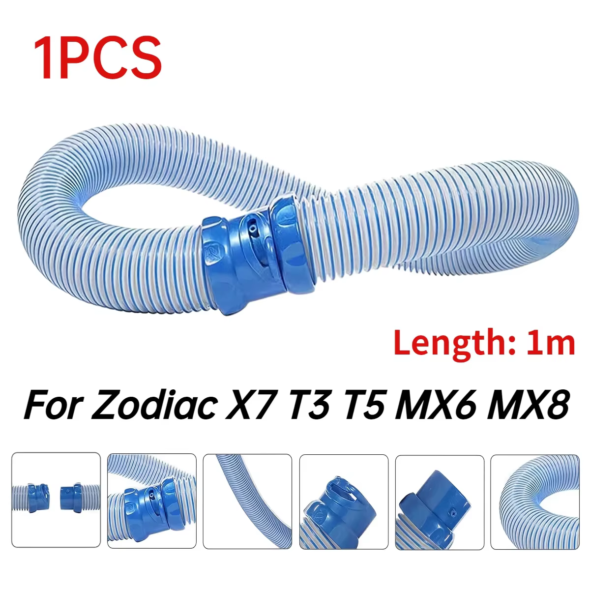 Tuyau de nettoyage de piscine 1-3 pièces pour Zodiac Baracuda MX6 MX8 X7 T3 T5, 39 pouces, avec verr