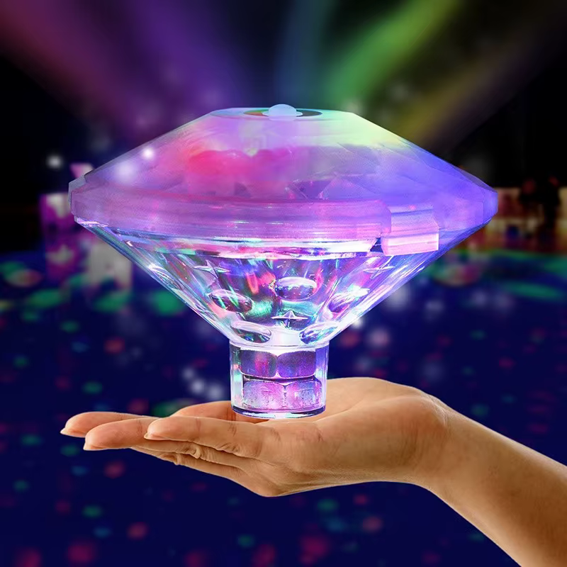 Lampe LED Flottante Colorée en Forme de Diamant, Étanche, RVB, pour Piscine, Étang, Poisson, Précieu