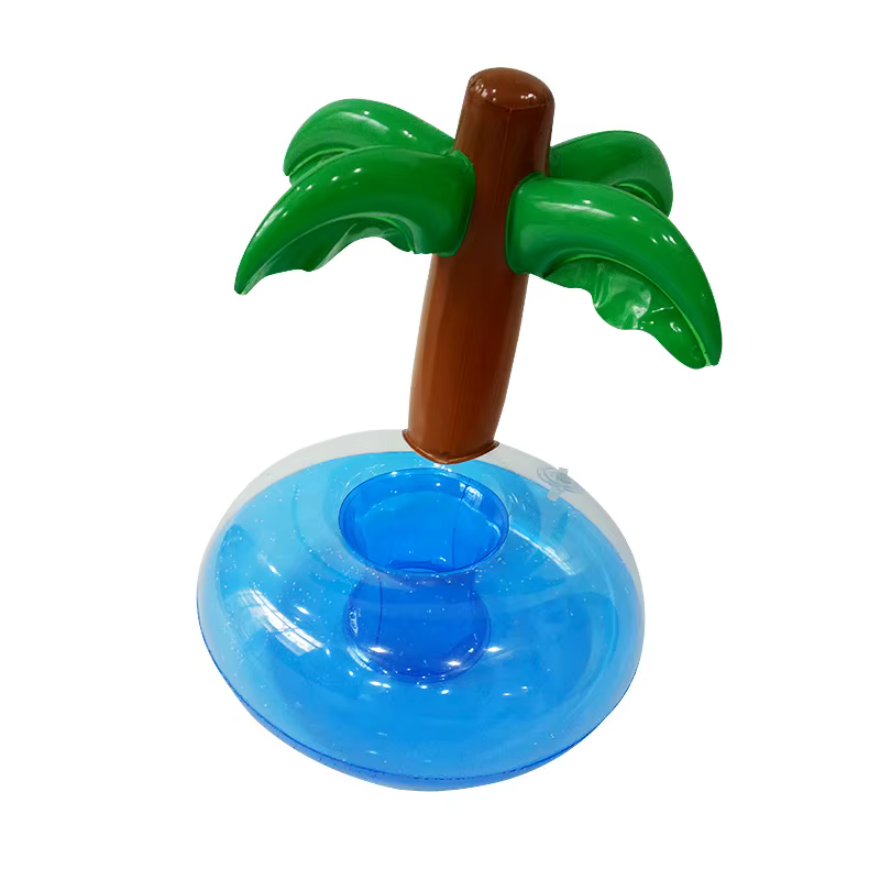 Porte-gobelet flottant gonflable en forme de palmier, flotteur pour boissons, pour piscine, plage, f