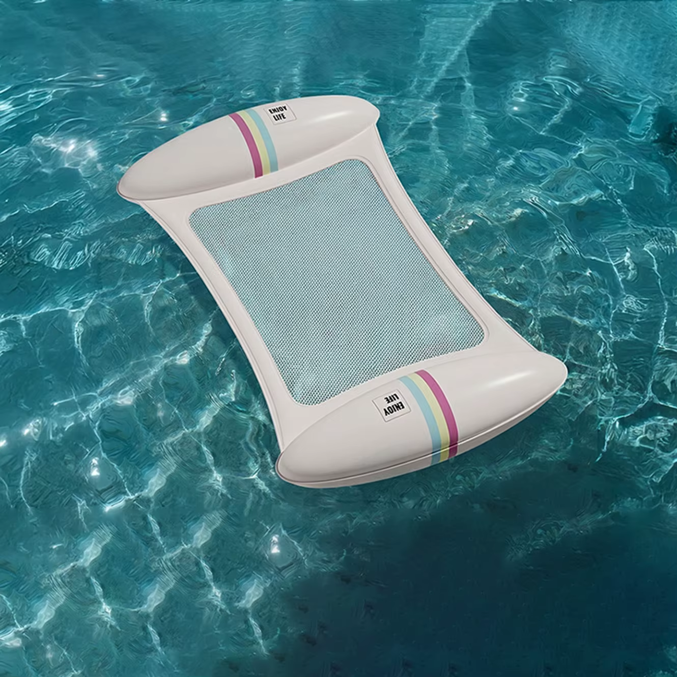 1PC Transat gonflable pour piscine avec siège en maille, hamac aquatique portable, lit flottant pour