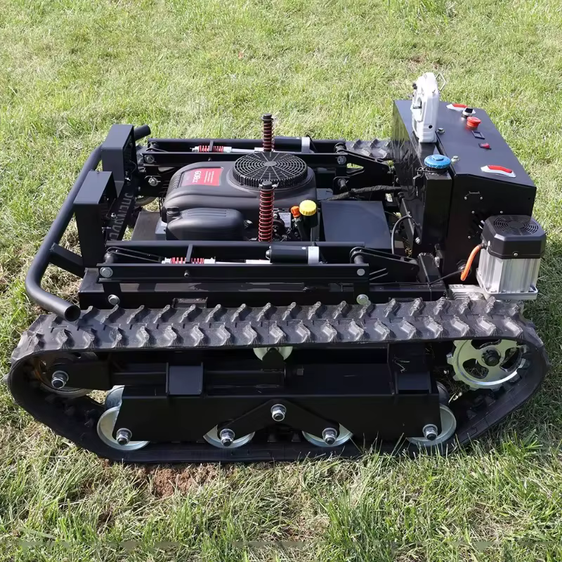 Tondeuse robot télécommandée sur chenilles robuste 800 mm, machine intelligente de coupe d'herbe hau