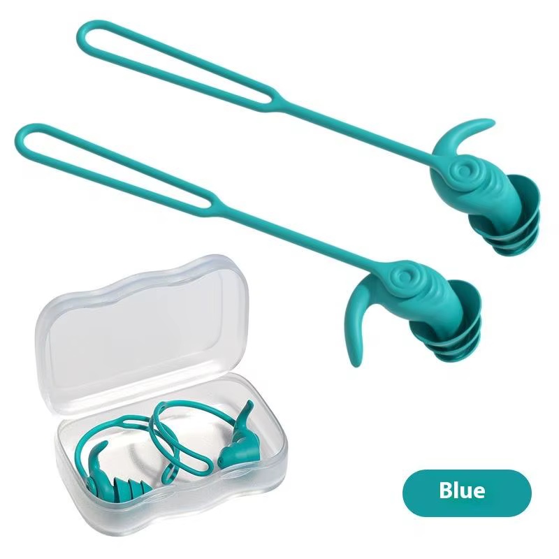 Bouchons d'oreilles de natation en silicone avec cordon, étanches et anti-bruit, accessoires de spor