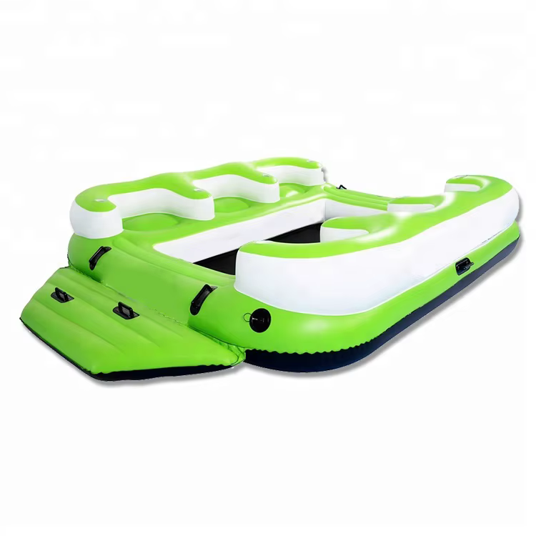 Îlot flottant ou radeau gonflable de rivière de piscine de PVC 6 personnes pour la partie aquatique