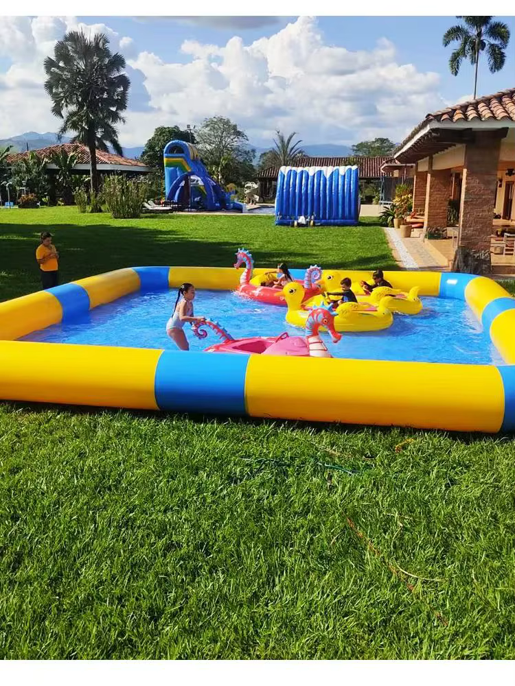 Piscine gonflable carrée d'été pour enfants, taille familiale, piscine extérieure, vente en gros