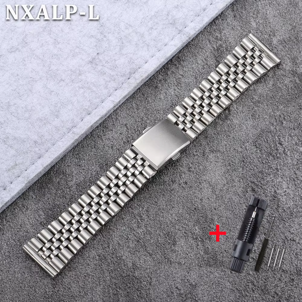 Bracelet en métal pour hommes, 18mm 20mm 22mm, en acier inoxydable, pour Seiko, Bracelet de plongée