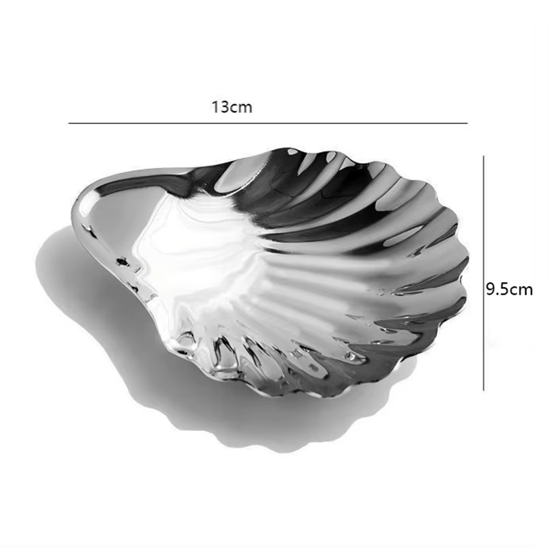 Assiette à vaisselle en acier inoxydable en forme de coquille pour Desserts, organisateur de rangeme