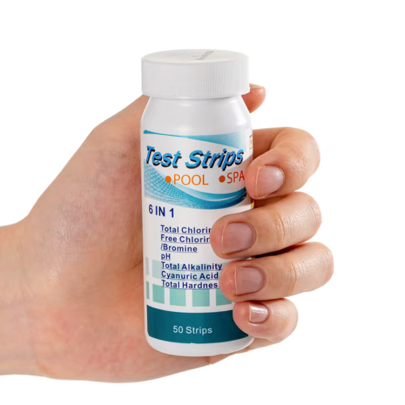 50 pièces de bandelettes de test de pH 6 en 1 pour piscine, multi-usages, pour tester le chlore/pH/b