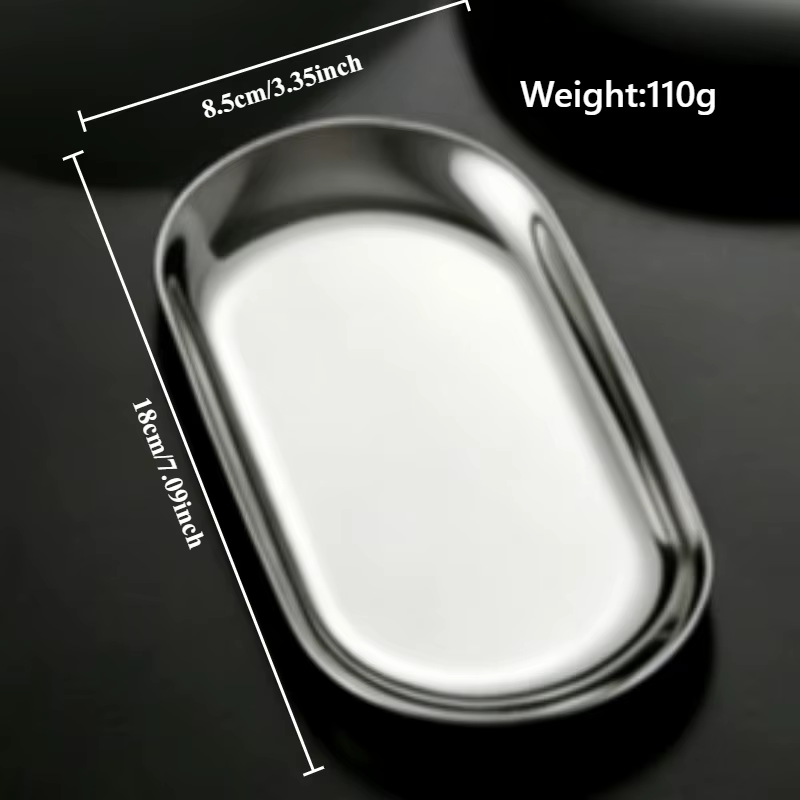 Plateau en acier inoxydable, porte-serviettes, plateau ovale, rangement pour bijoux de salle à mange