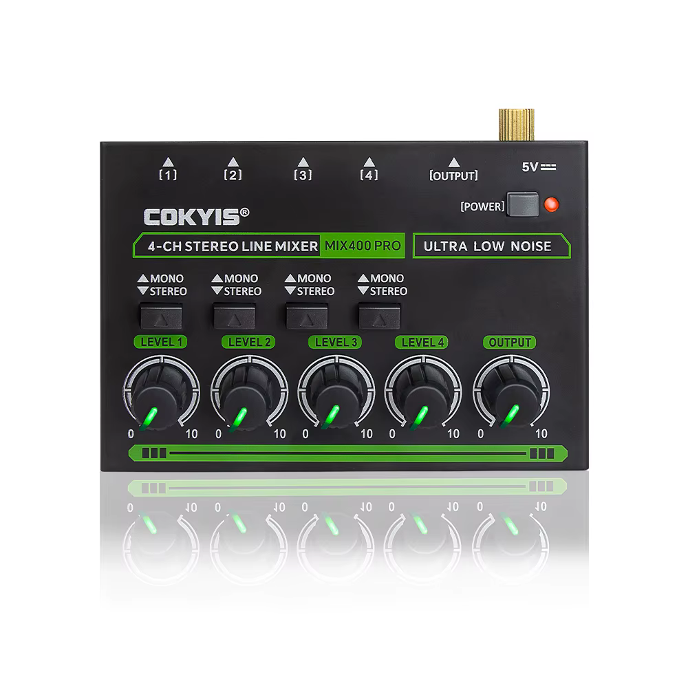 Mini centre commercial audio professionnel avec lumière RVB, 4 canaux, rétro 400 Pro