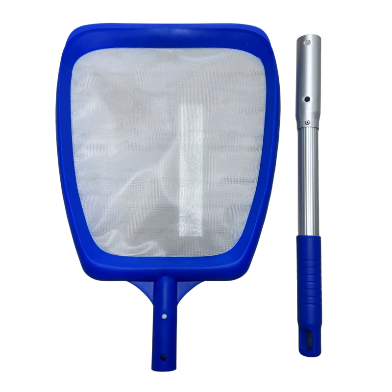 Épuisette de nettoyage de piscine en nylon dense avec manche en aluminium pour ramasser les feuilles
