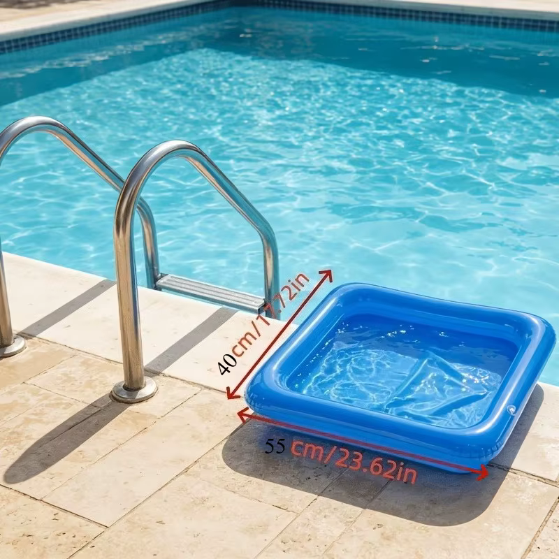 Bassin de nettoyage de piscine portable et pliable – Préparation avant la baignade, bain de pieds et