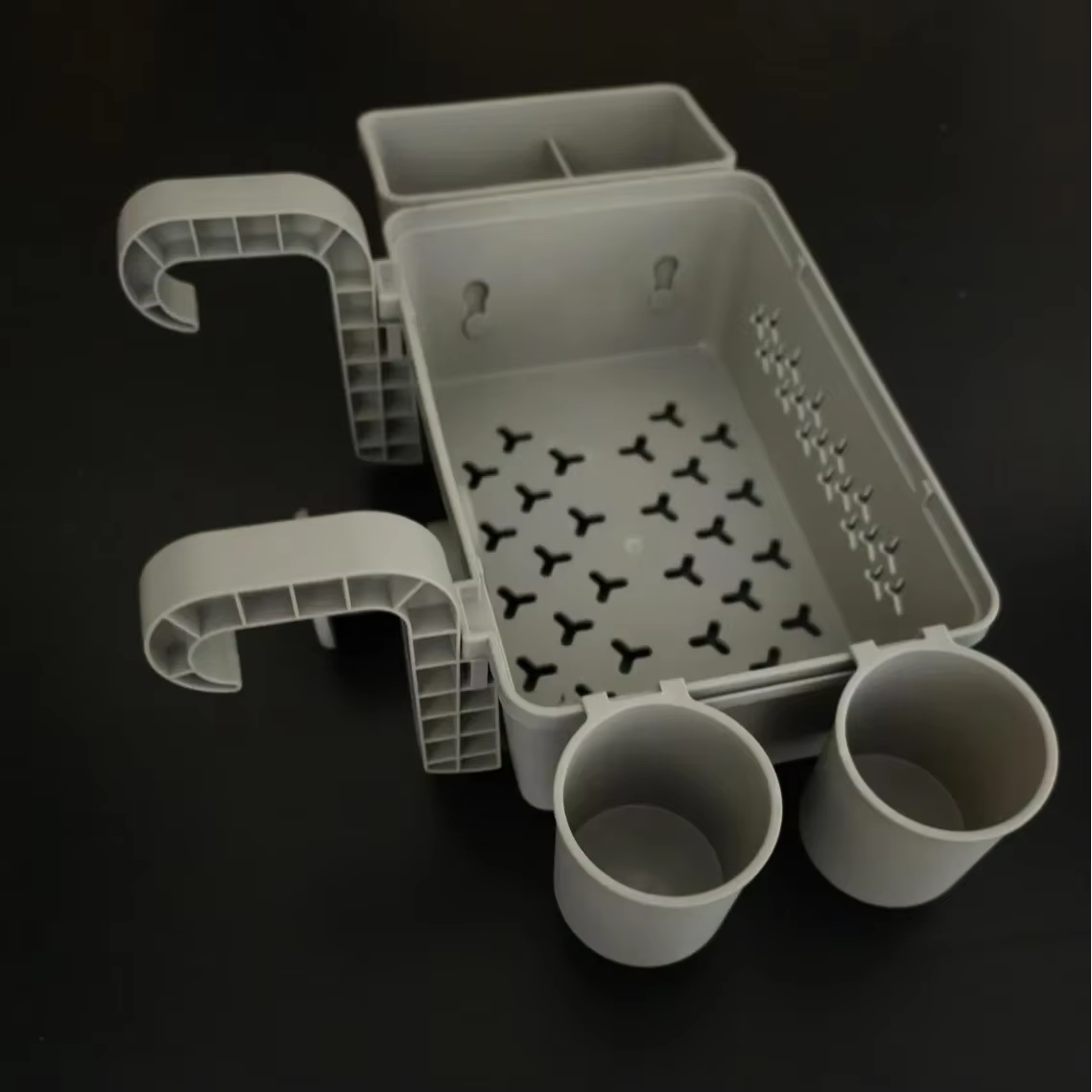 Paniers de rangement au bord de la piscine avec porte-gobelets, organisateur complet, panier de rang