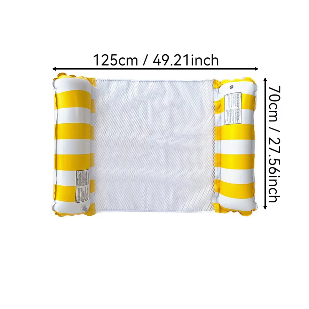 1 pièce Matelas flottant gonflable pliable en PVC à rayures pour piscine et fête aquatique, hamac aq
