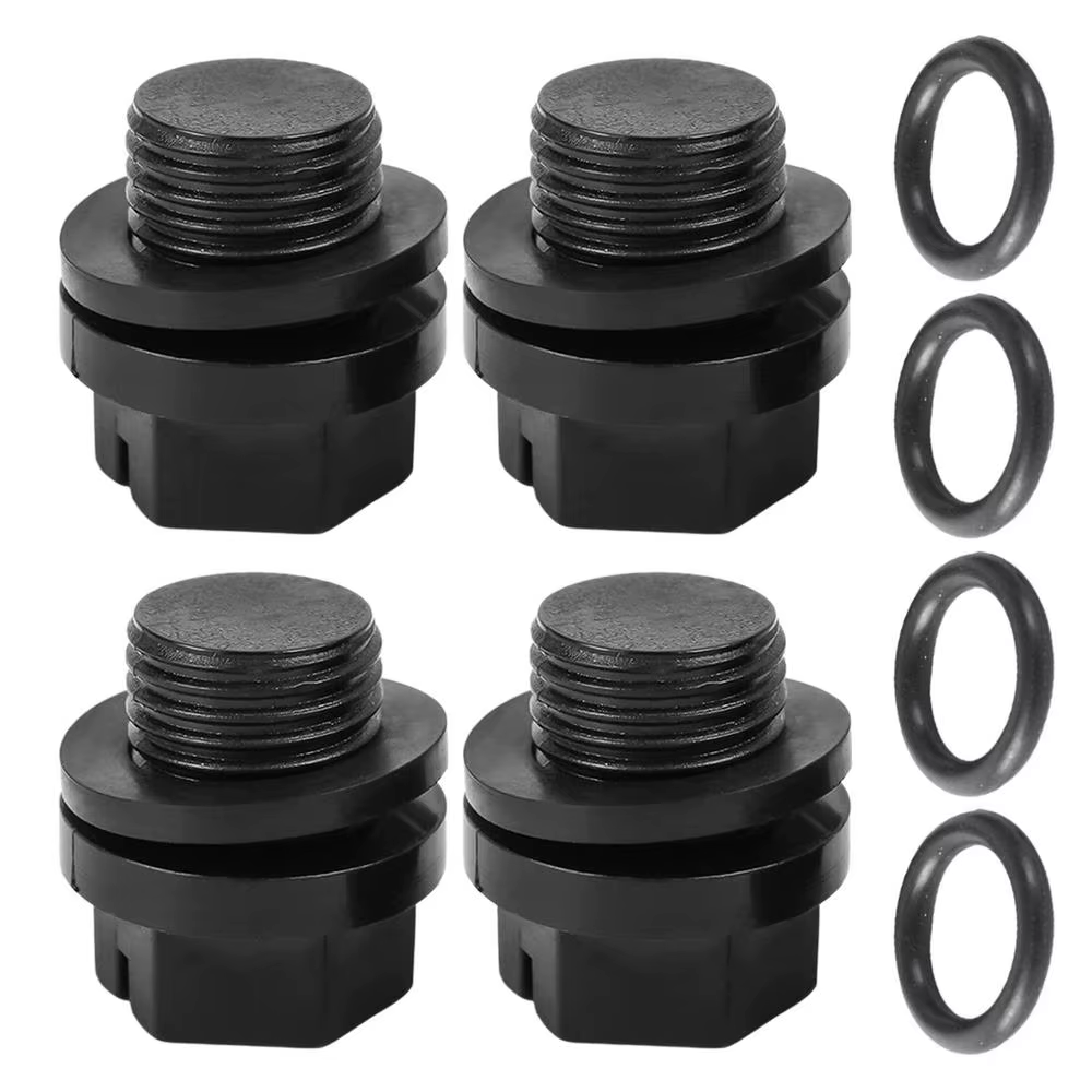 Lot de 4 bouchons de vidange pour pompe de piscine avec joint, pièces essentielles pour l'entretien