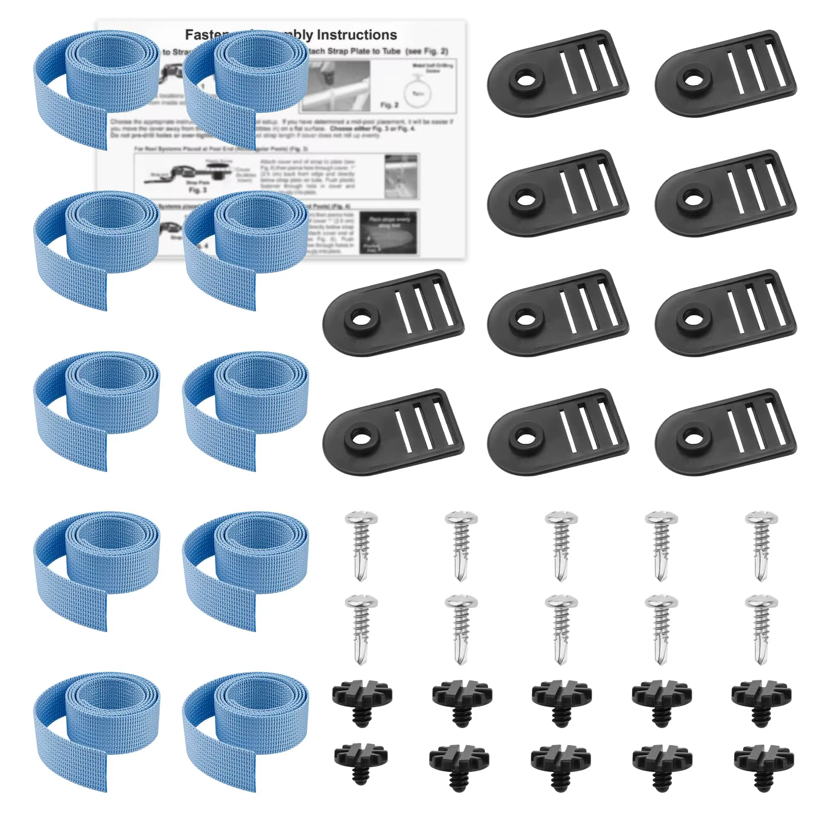 Sangles de fixation pour enrouleur de bâche solaire de piscine, kit de remplacement résistant au ven