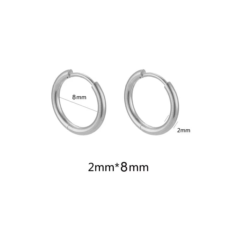10 pièces en acier inoxydable petits cerceaux boucle d'oreille Piercing oreille Cartilage 8-20mm fem
