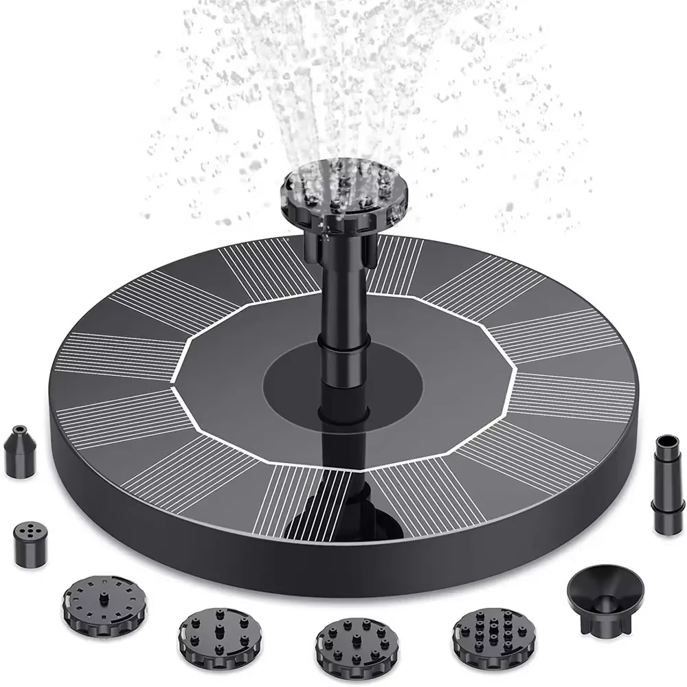 Pompes solaires pour fontaines (13/16/18 cm) parfaites pour les piscines de jardin, les étangs et le