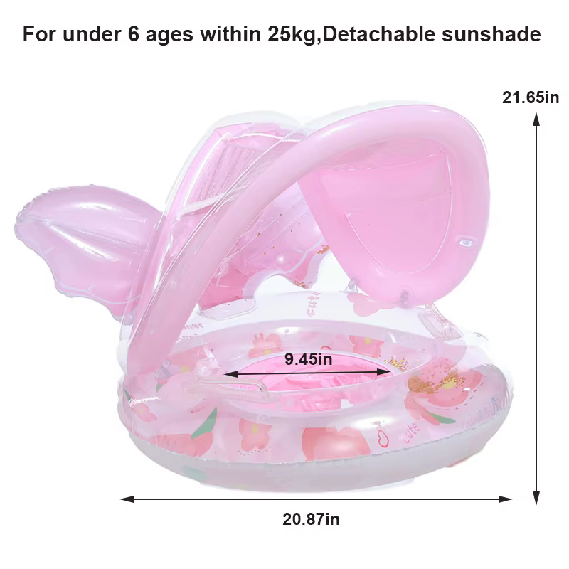 1 pièce Bouée de natation gonflable avec pare-soleil, flotteur de piscine, accessoire de natation po