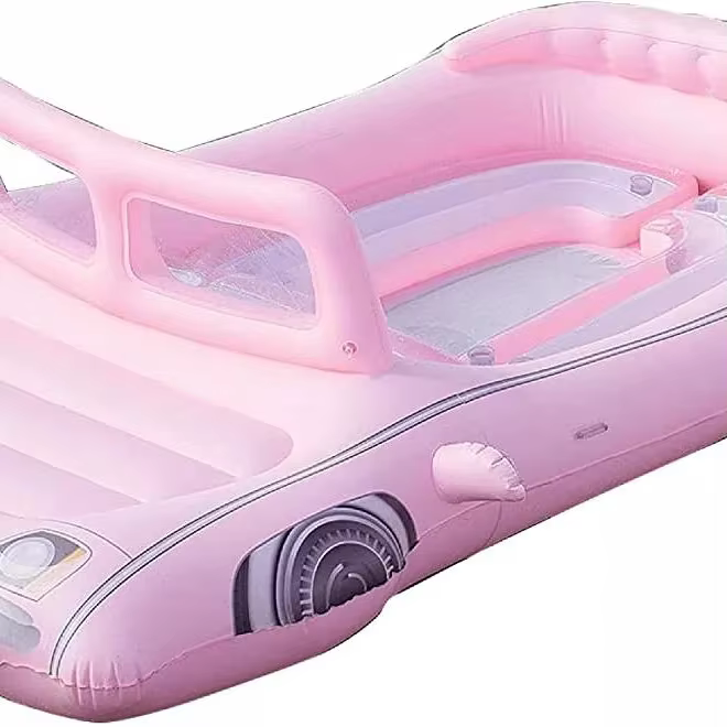 Flotteur gonflable de luxe rose d'été, piscine extérieure, divertissement aquatique, voiture gonflab