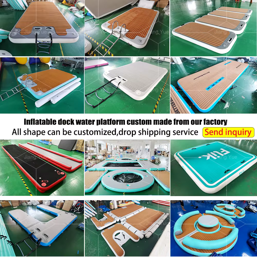 Plateforme flottante gonflable antidérapante pour piscine, lac, plage, pêche et natation
