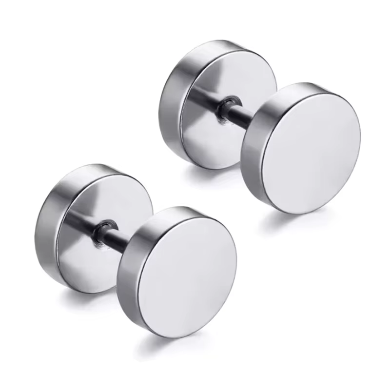 Boucles d'oreilles unisexes en acier inoxydable, 1 paire, plusieurs Types, couleur noir or, pour fem