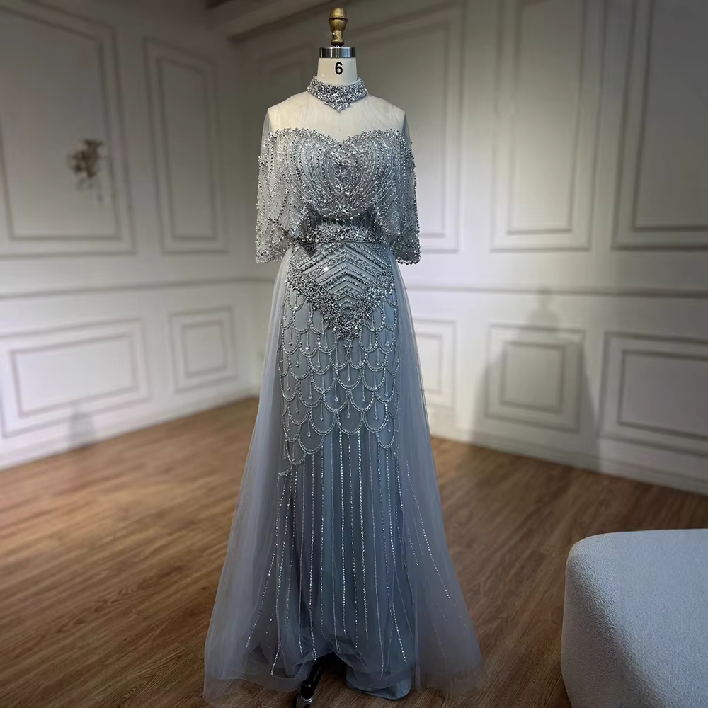 SERENE HILL – robe de soirée de luxe, couleur chair, dubaï, arabe, perlée, surjupe, pour occasions f