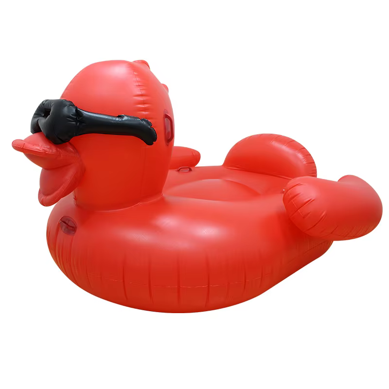 Grande flotteuse gonflable en forme de canard rouge pour piscine, radeau flottant, matelas flottant,