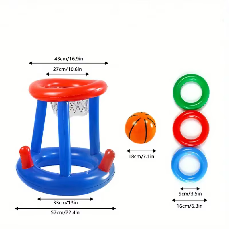 Jeu de lancer de cerceaux de basket-ball gonflables, jouet aquatique d'été pour sports nautiques, id