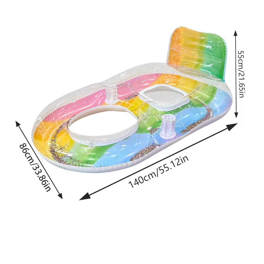 Canapé gonflable d'été pour piscine avec porte-gobelet, lit flottant gonflable pour piscine, pour ad
