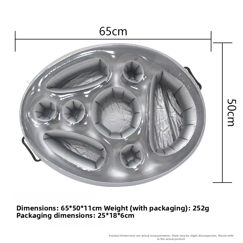Plateau flottant gonflable pour piscine avec seau à glace grande capacité pour plage, lac, fête aqua