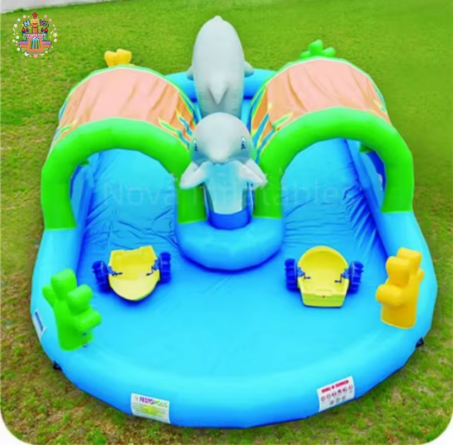 Jeux Jeu d'eau gonflable d'intérieur pour enfants - Équipement de jeu d'eau de piscine de dauphins h