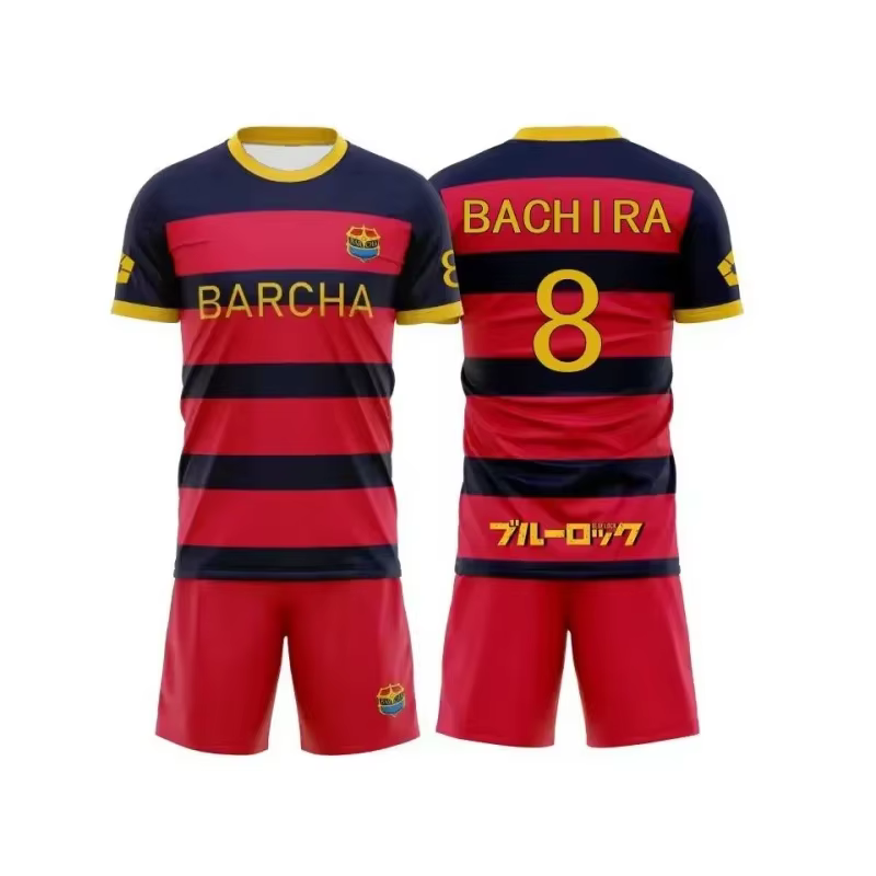 Maillot de football FC Barça Anime Bachira, costumes de cosplay, ensemble maillot et short Meguru Ba